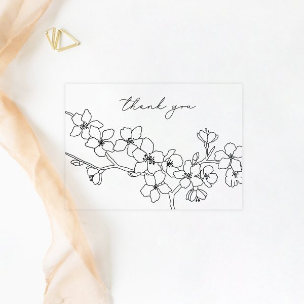 Postkarte Cherry Blossom "Thank you"