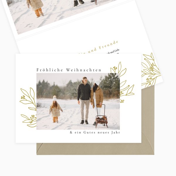 Weihnachtskarte mit personalisiertem Foto und Text - Mistletoe